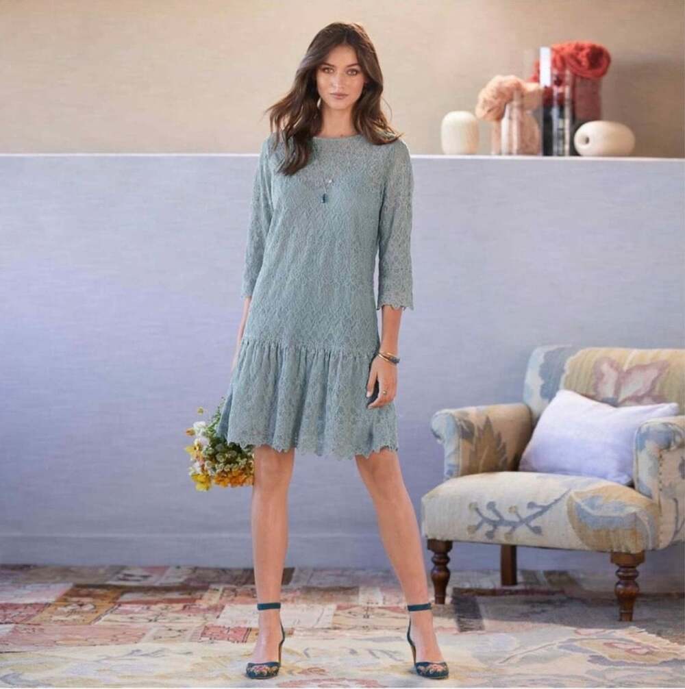 NWOT Sundance Windflower Whisper Seafoam Green Embroidered Lace Dress S